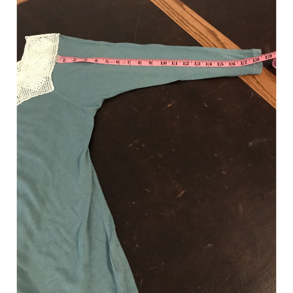 Anthropologie Tiny Green and Cream Crotchet Long-Sleeve Top - Size Extra Small - Picture 11 of 13